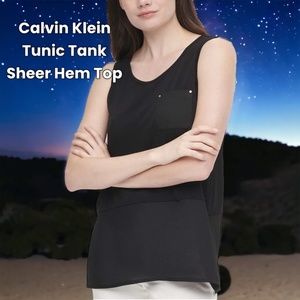Calvin Klein Tunic Tank Sheer Hem Top
